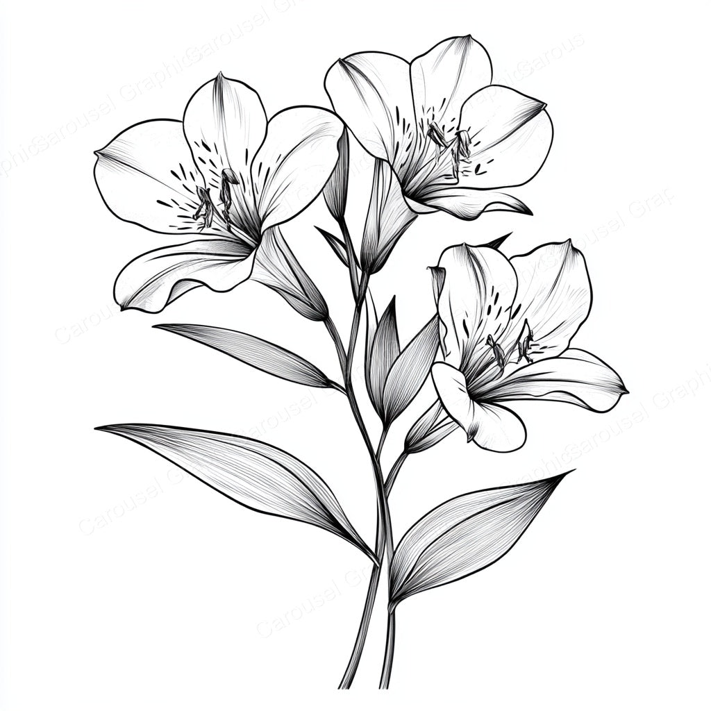 Alstroemeria Vector Graphic preview