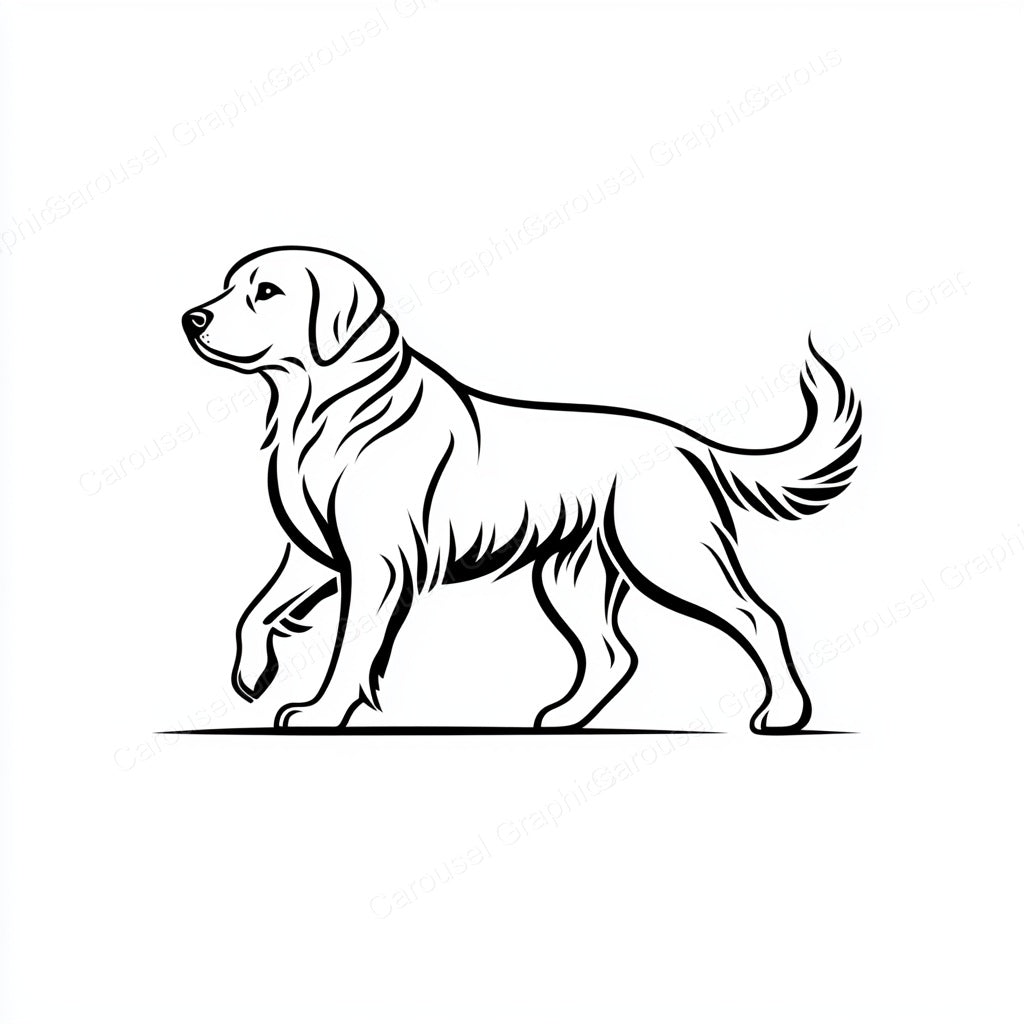 Golden Retriever Vector Graphic preview