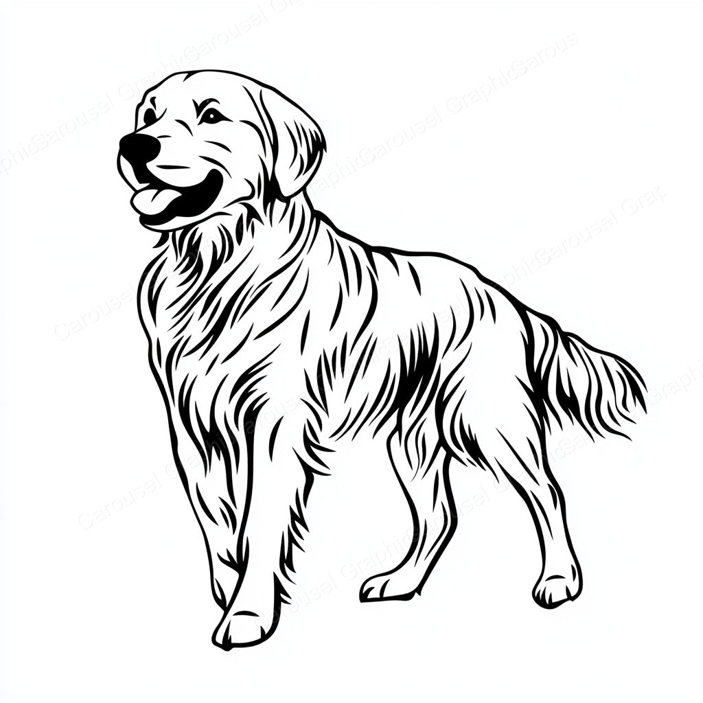 Golden Retriever Vector Graphic preview