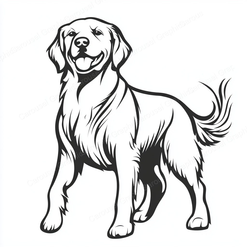 Golden Retriever Vector Graphic preview