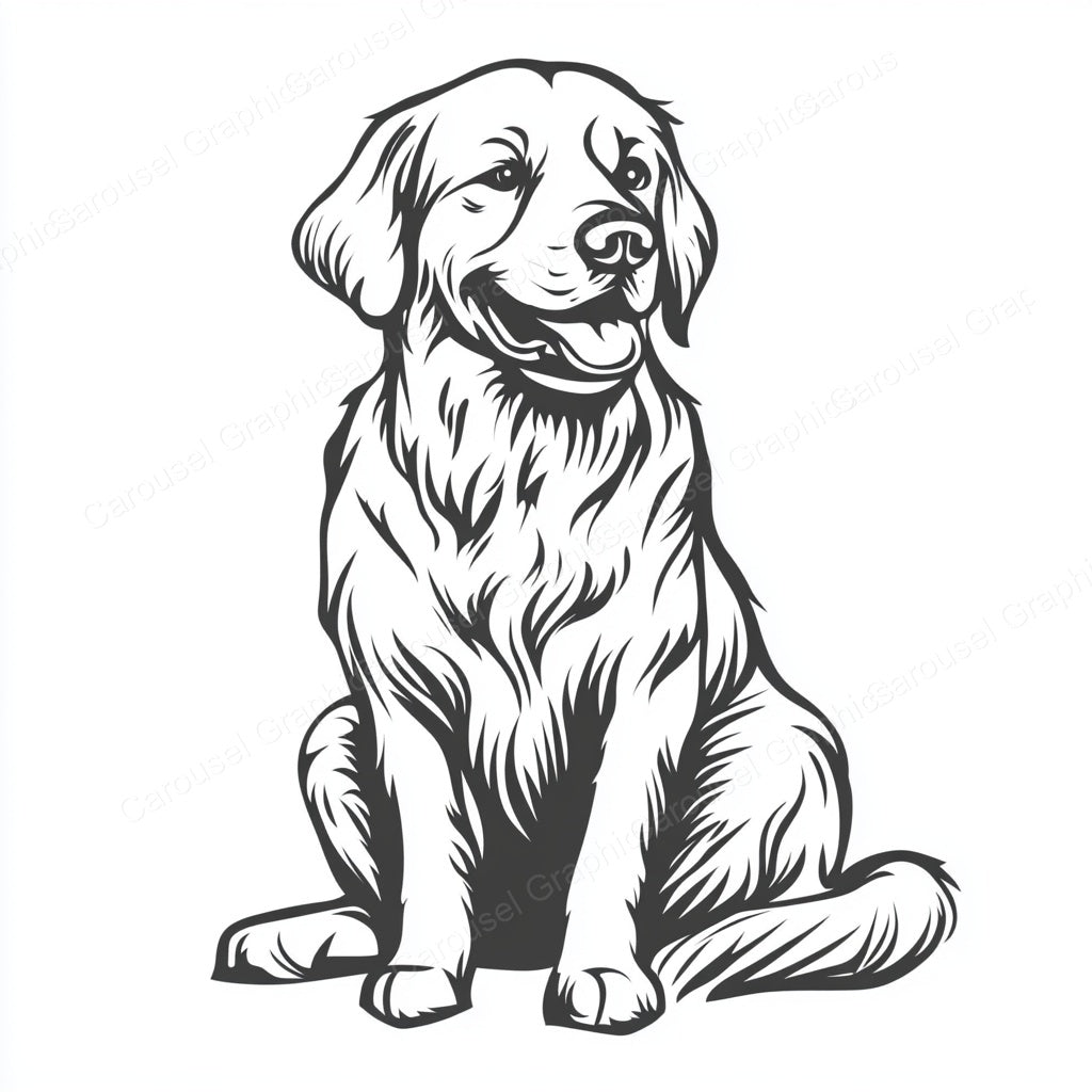 Golden Retriever Vector Graphic preview