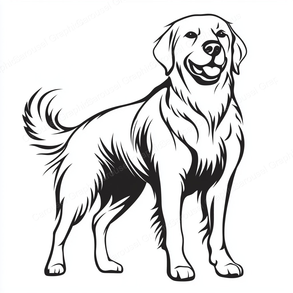Golden Retriever Vector Graphic preview
