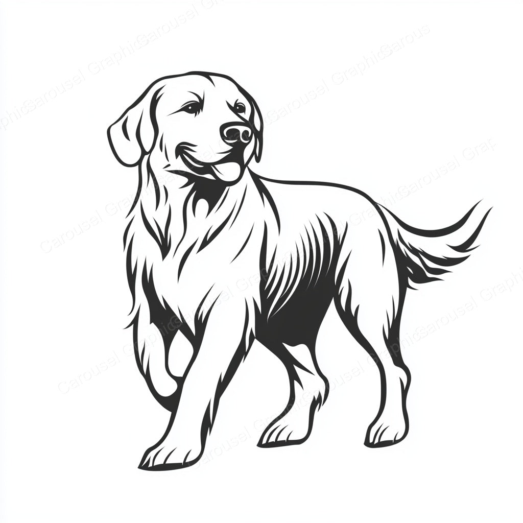 Golden Retriever Vector Graphic preview