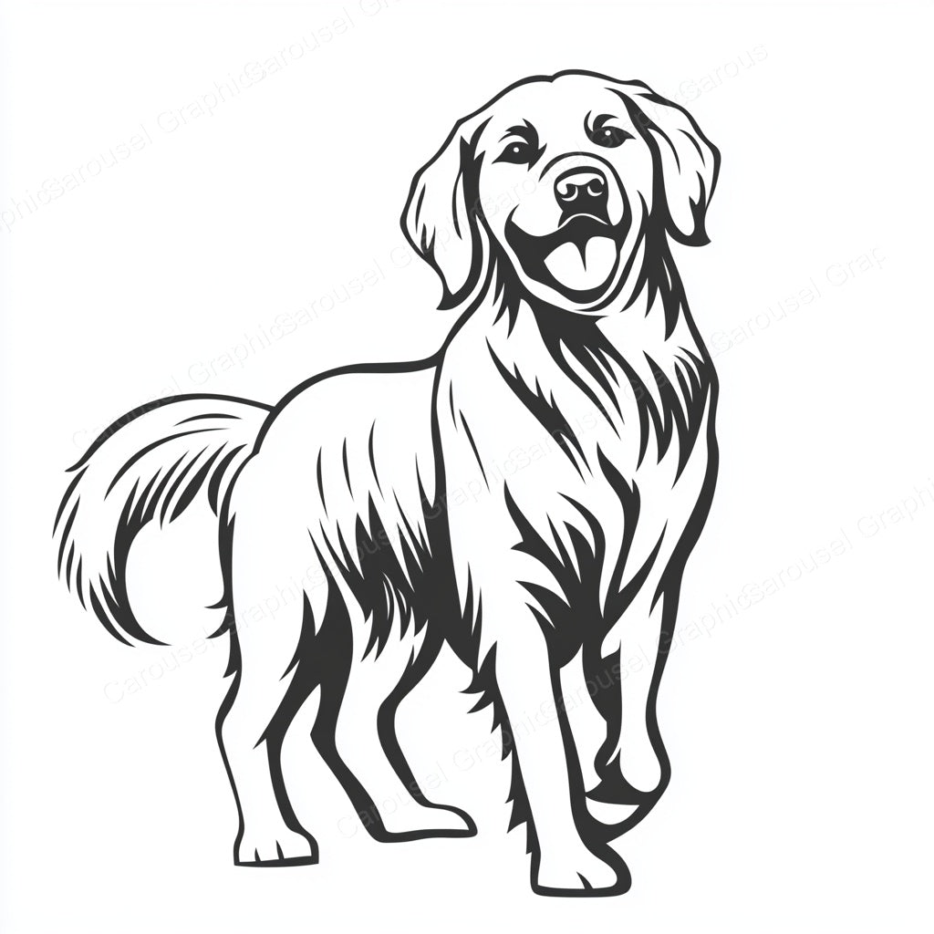 Golden Retriever Vector Graphic preview