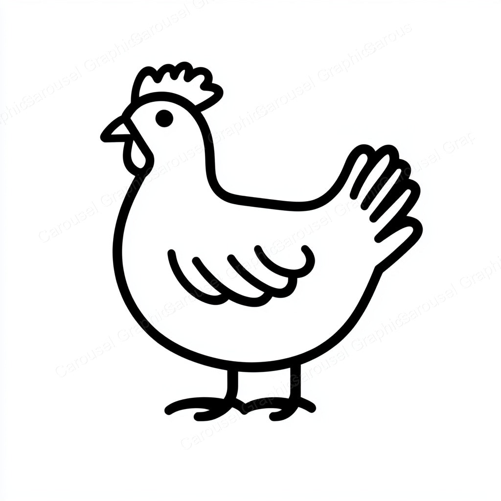 Hen Vector Graphic preview