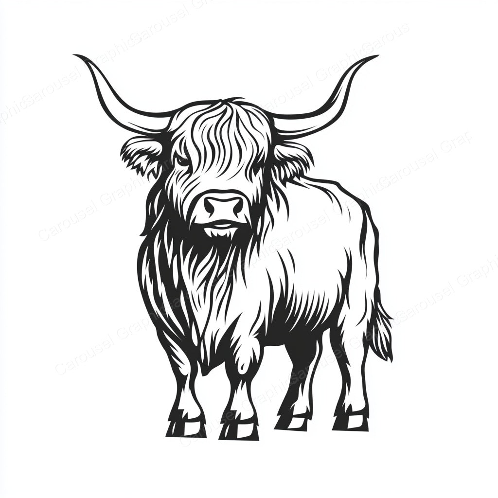 Highland Cow Vector Graphic preview