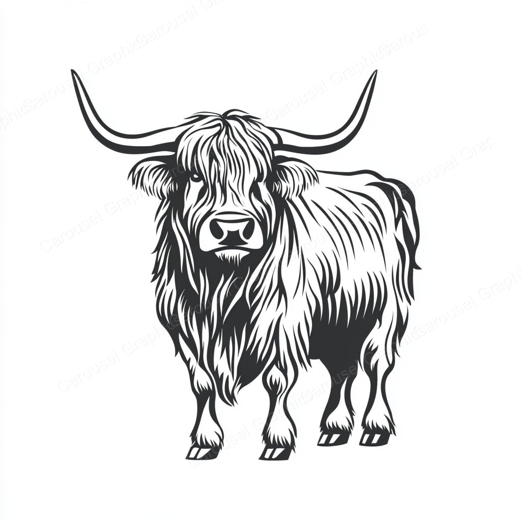 Highland Cow Vector Graphic preview