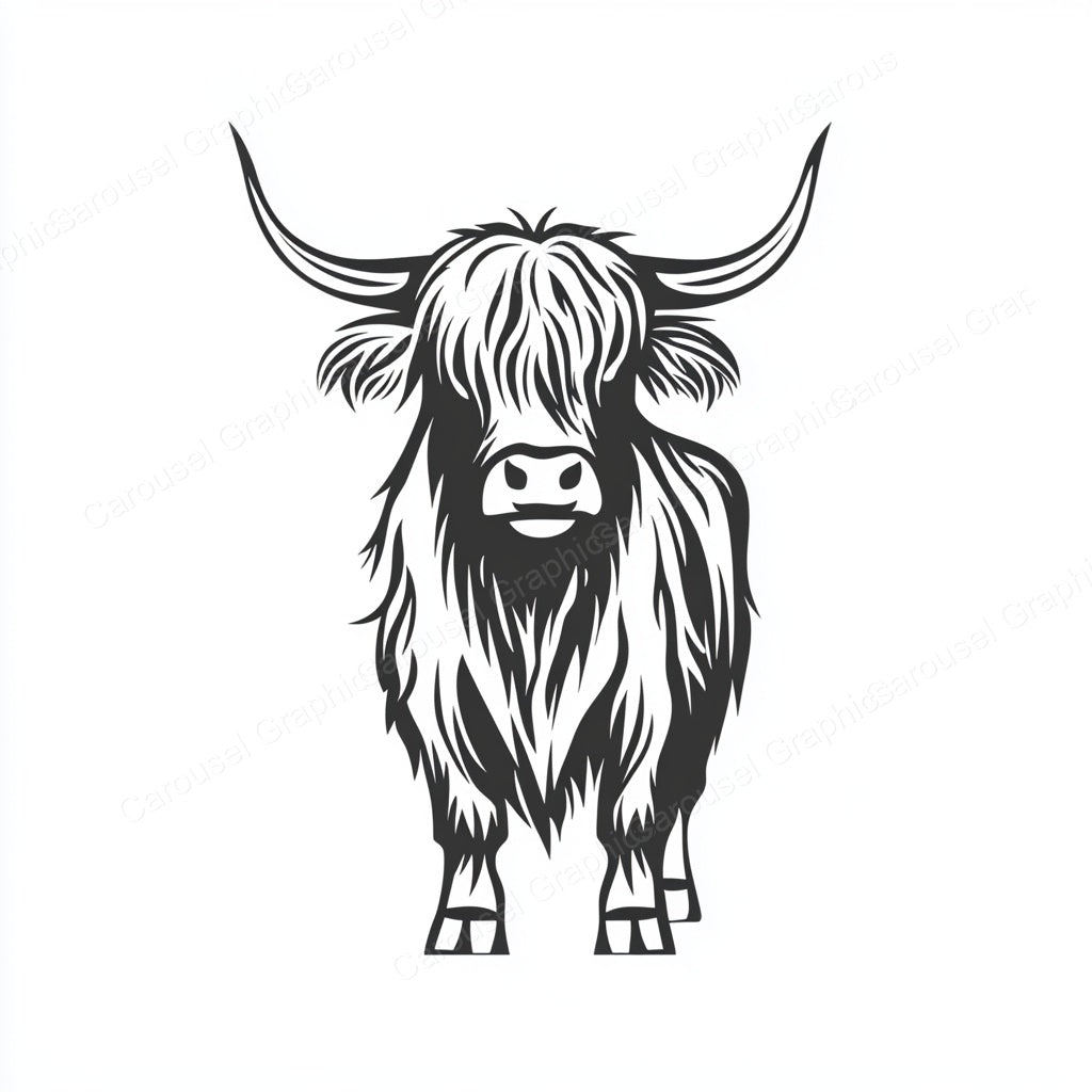 Highland Cow Vector Graphic preview