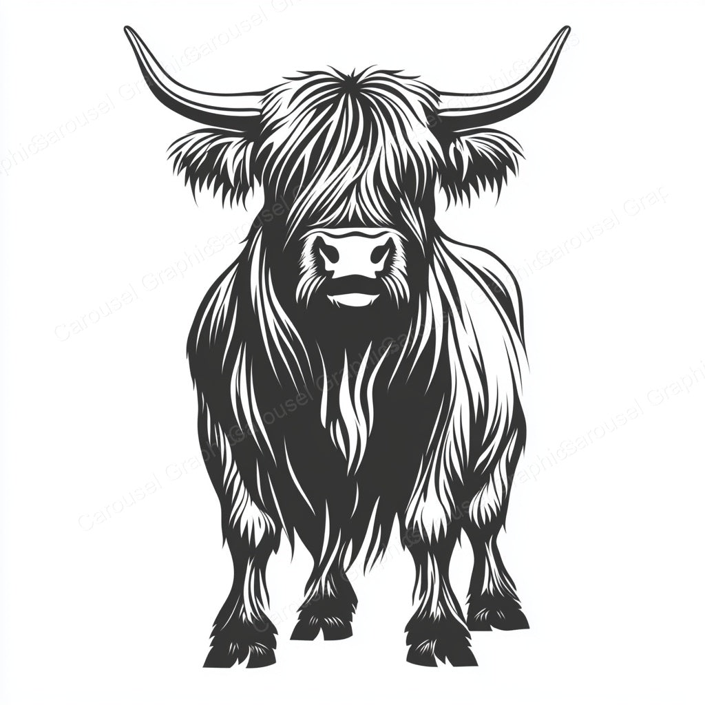 Highland Cow Vector Graphic preview