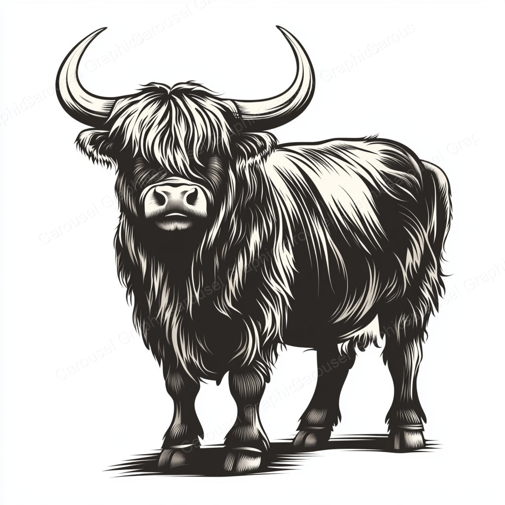 Highland Cow Vector Graphic preview