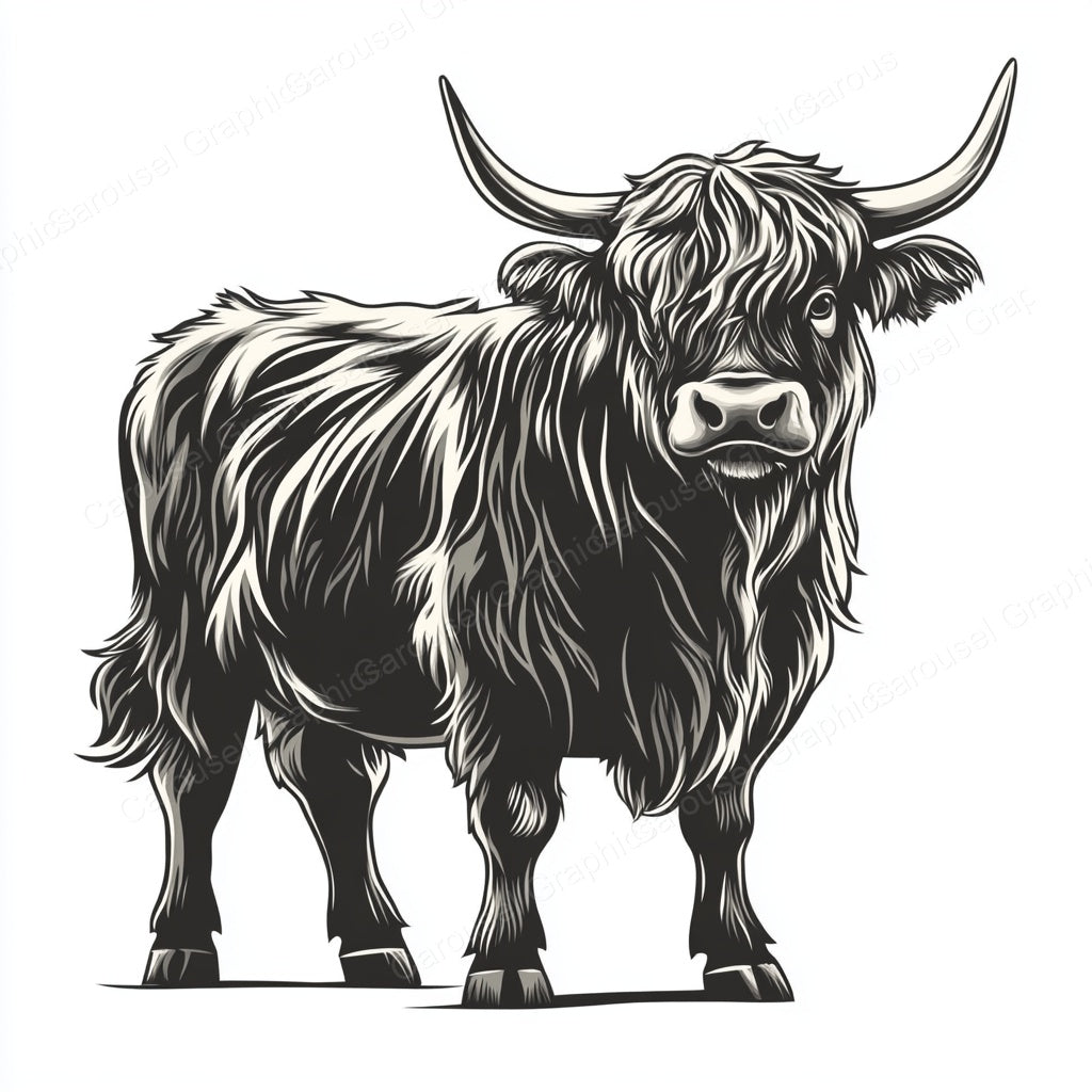 Highland Cow Vector Graphic preview