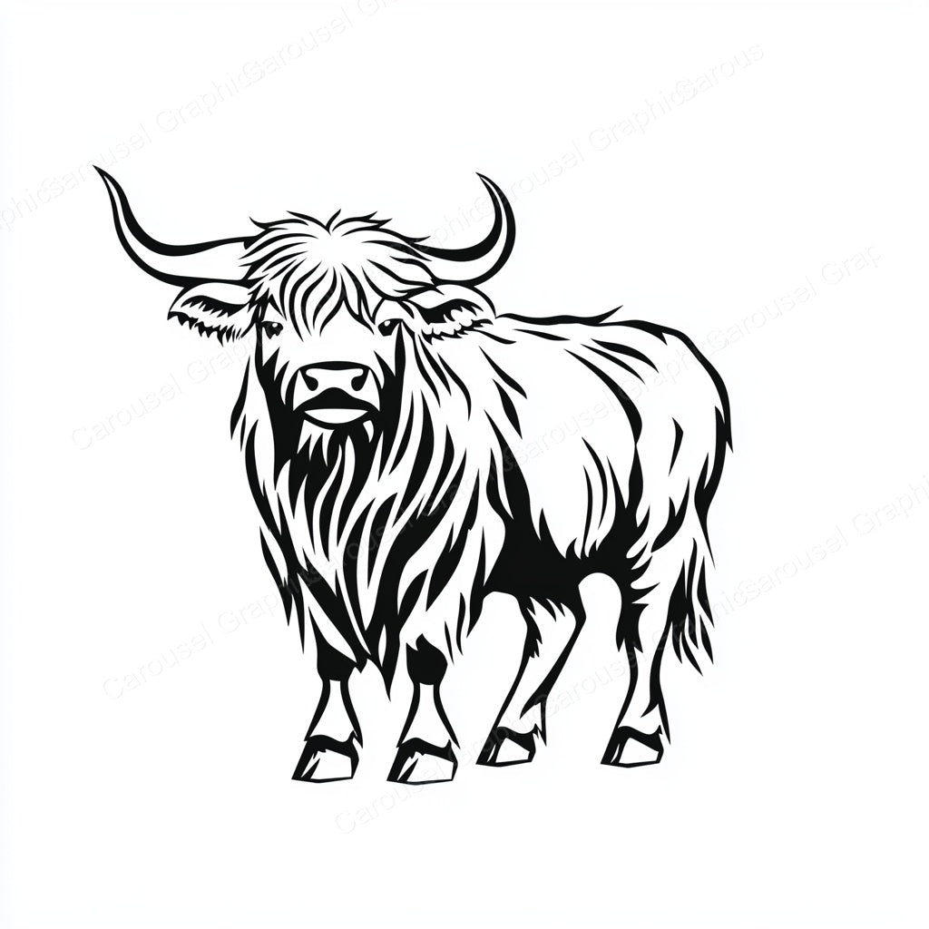 Highland Cow Vector Graphic preview