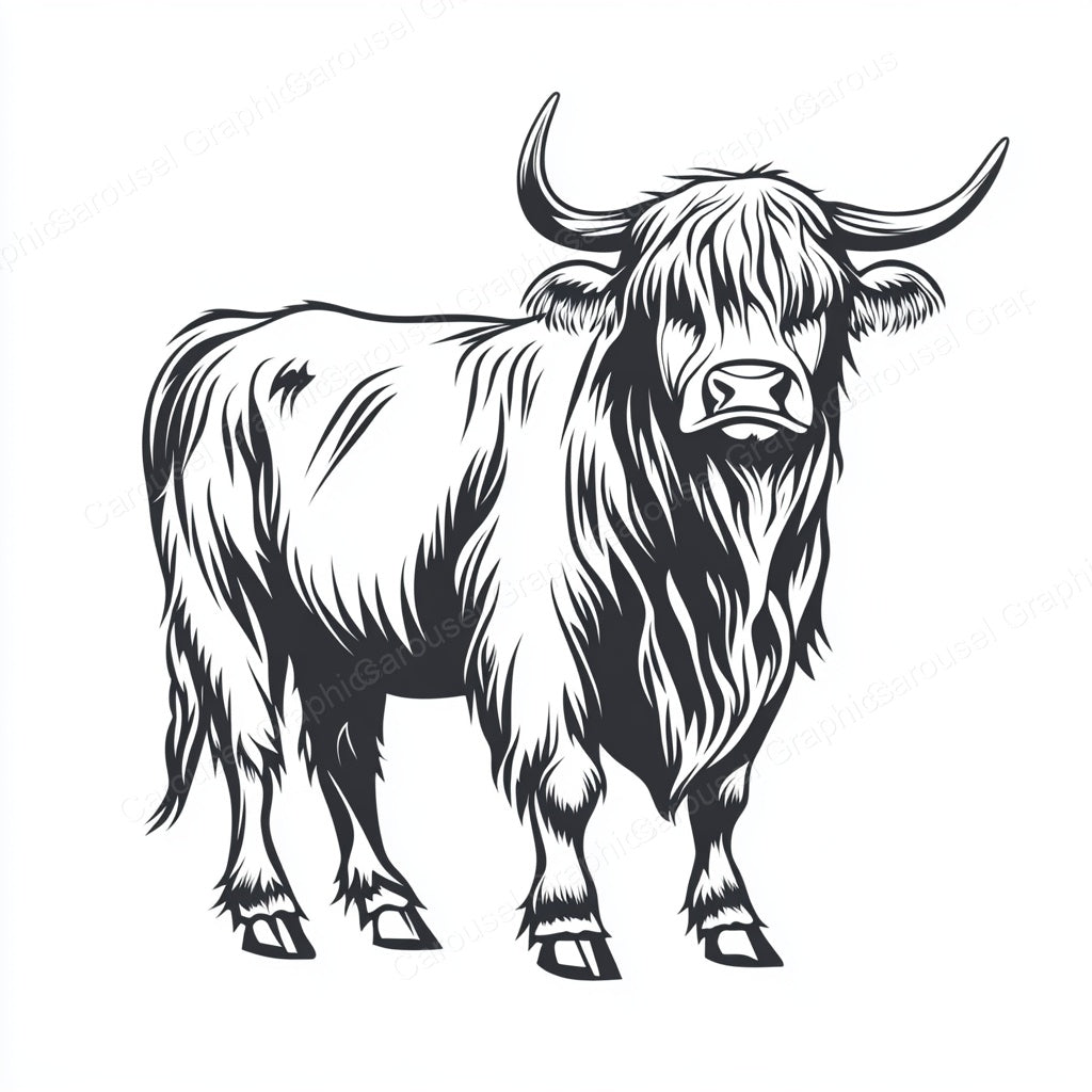 Highland Cow Vector Graphic preview
