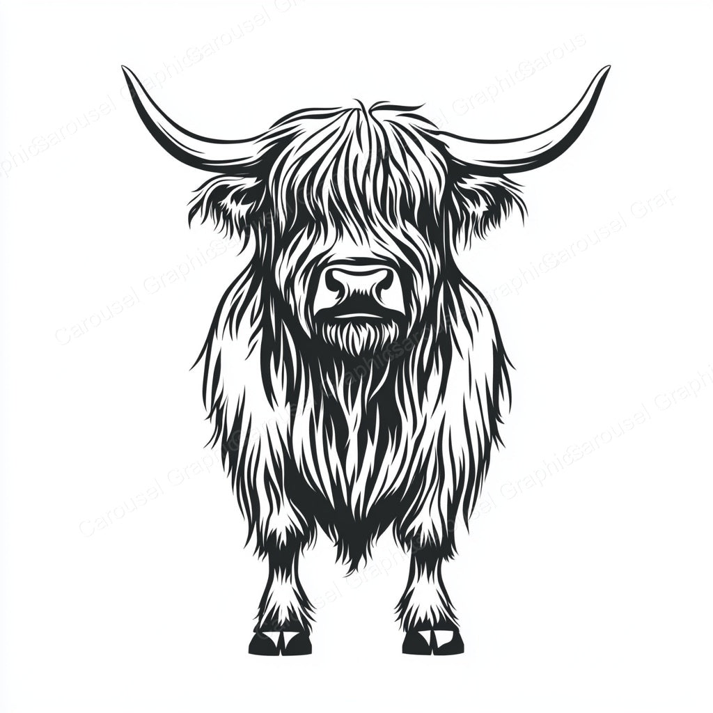 Highland Cow Vector Graphic preview