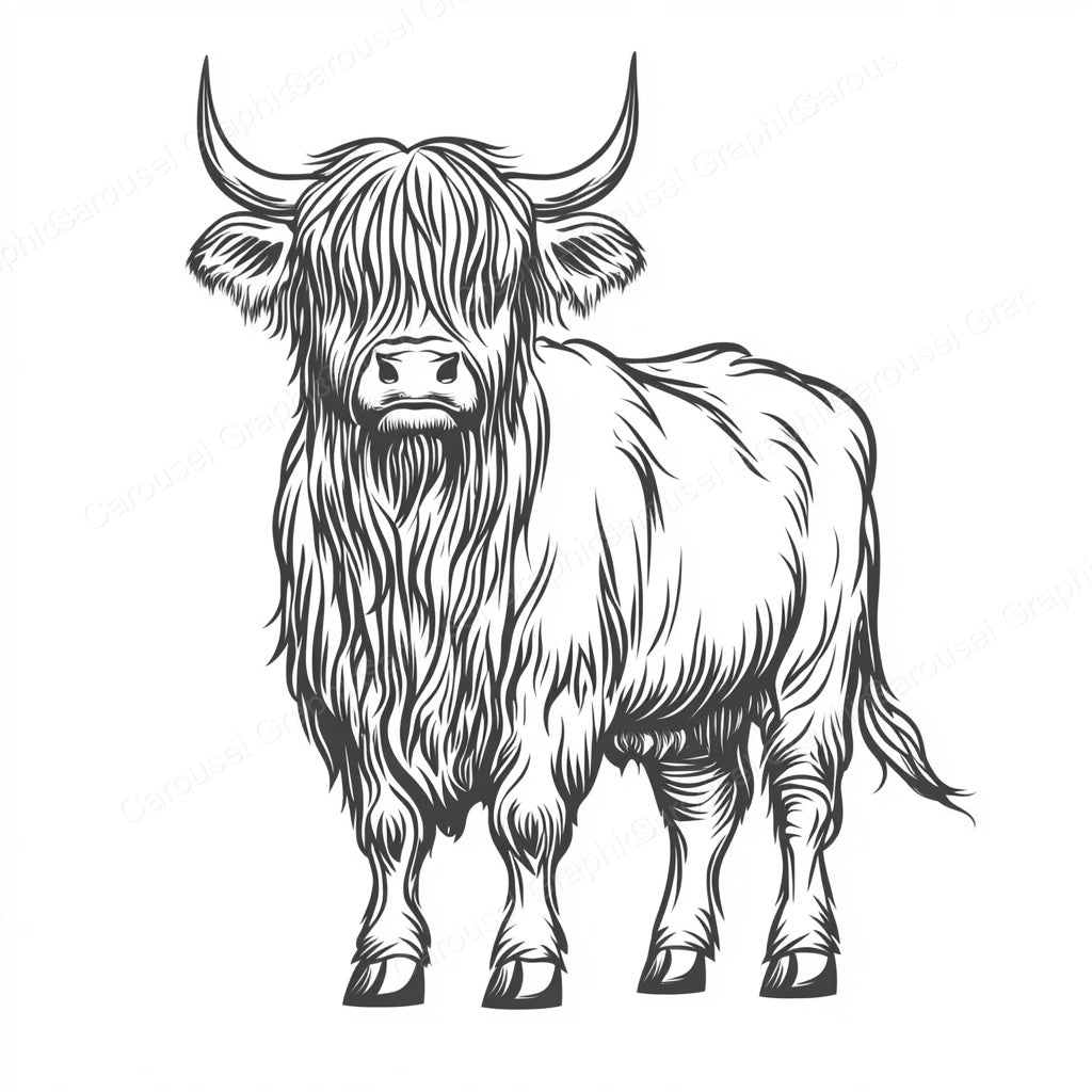 Highland Cow Vector Graphic preview