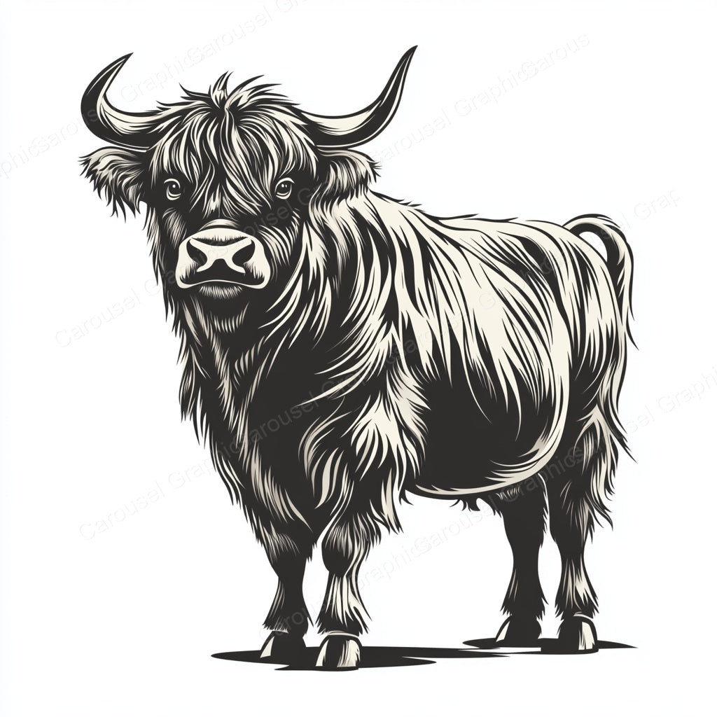 Highland Cow Vector Graphic preview