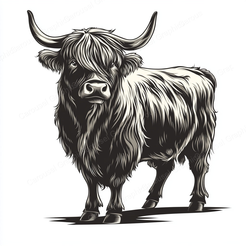 Highland Cow Vector Graphic preview