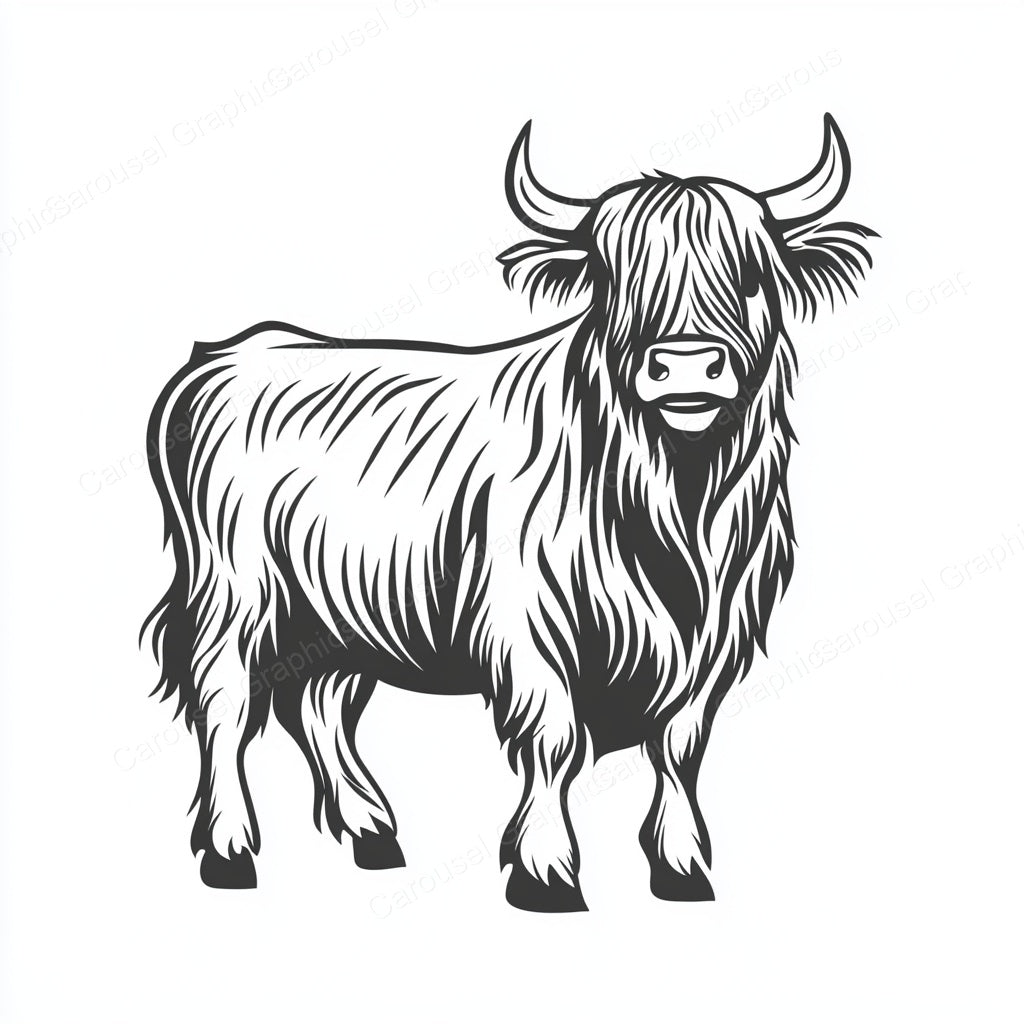 Highland Cow Vector Graphic preview