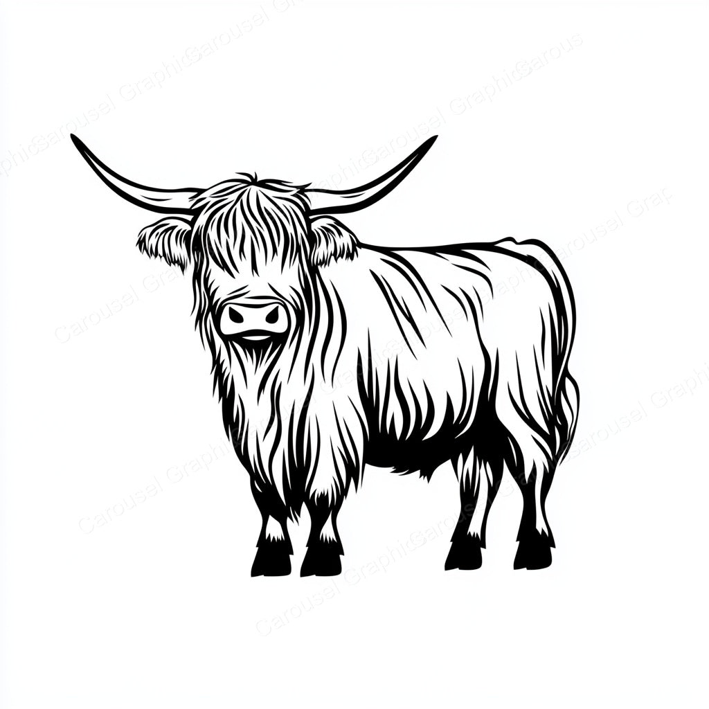 Highland Cow Vector Graphic preview