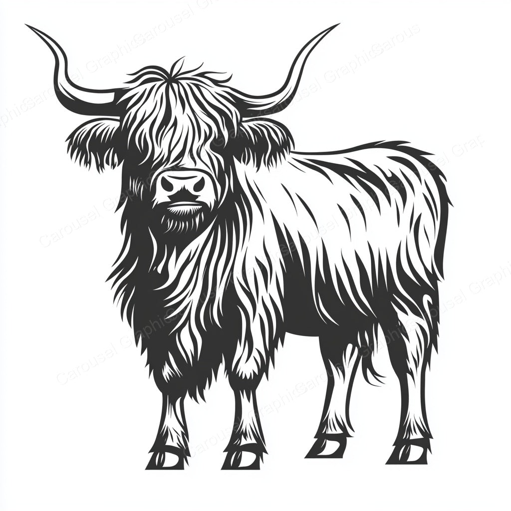 Highland Cow Vector Graphic preview