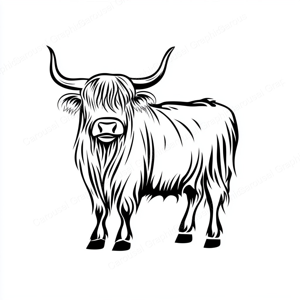 Highland Cow Vector Graphic preview