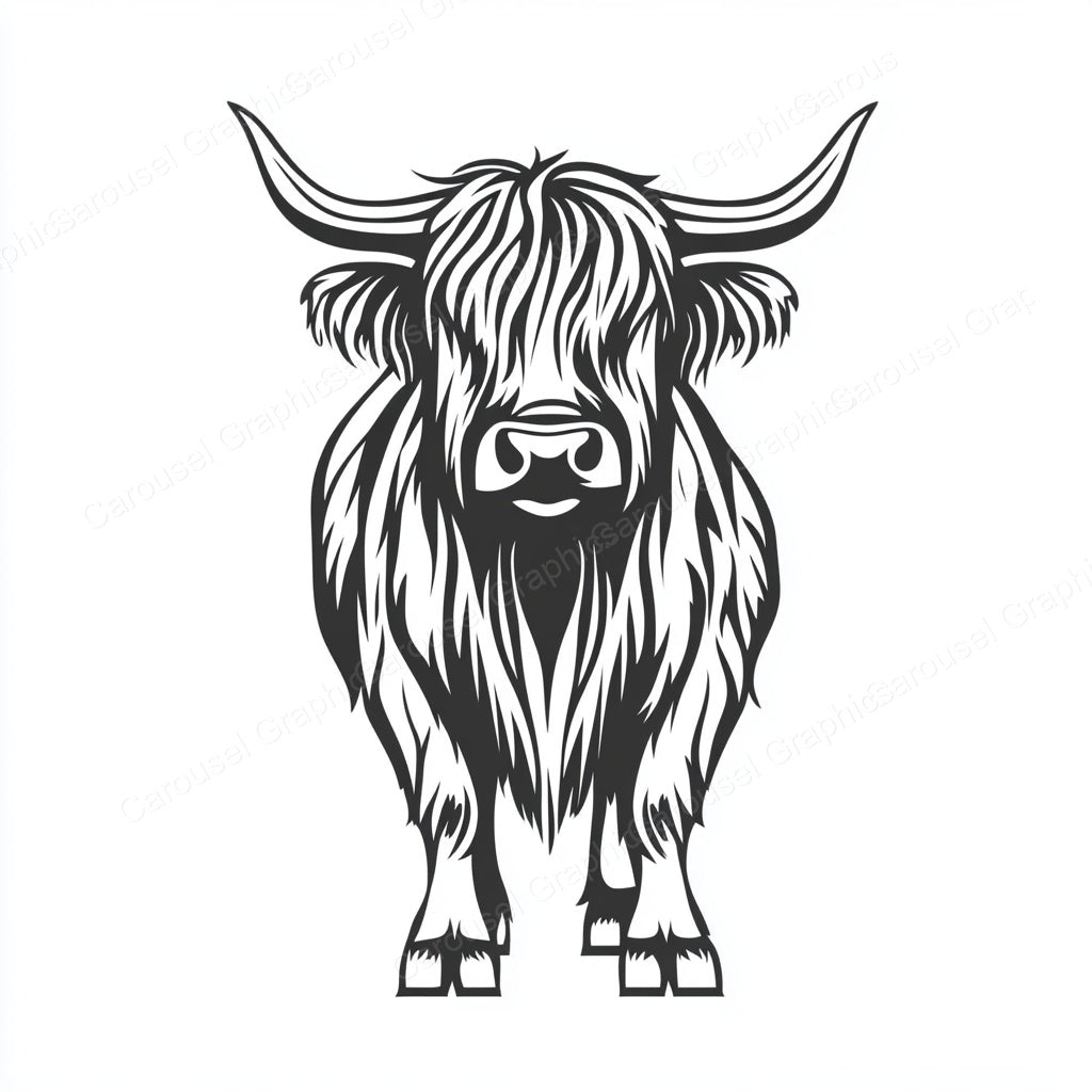 Highland Cow Vector Graphic preview
