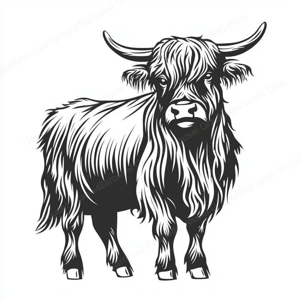 Highland Cow Vector Graphic preview