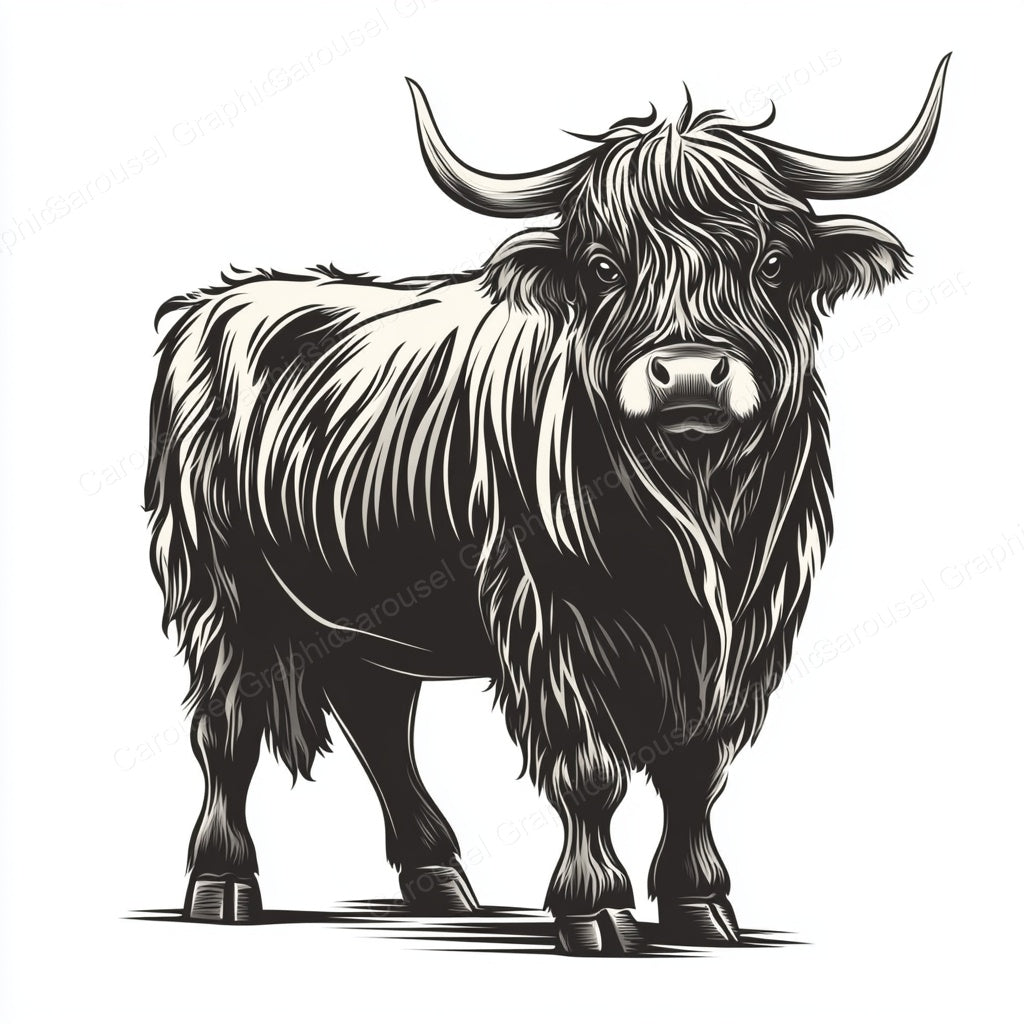 Highland Cow Vector Graphic preview