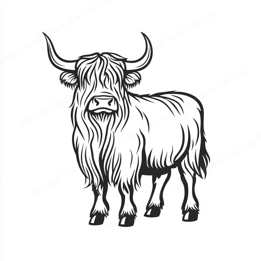 Highland Cow Vector Graphic preview