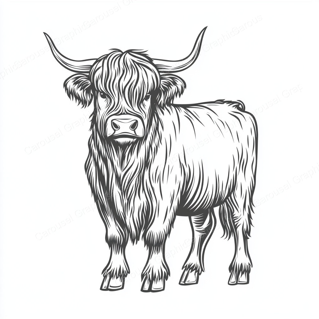 Highland Cow Vector Graphic preview