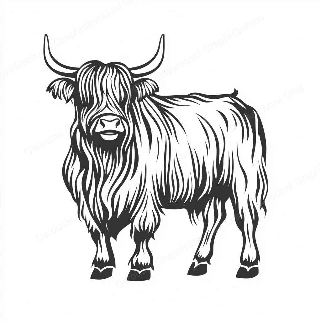 Highland Cow Vector Graphic preview
