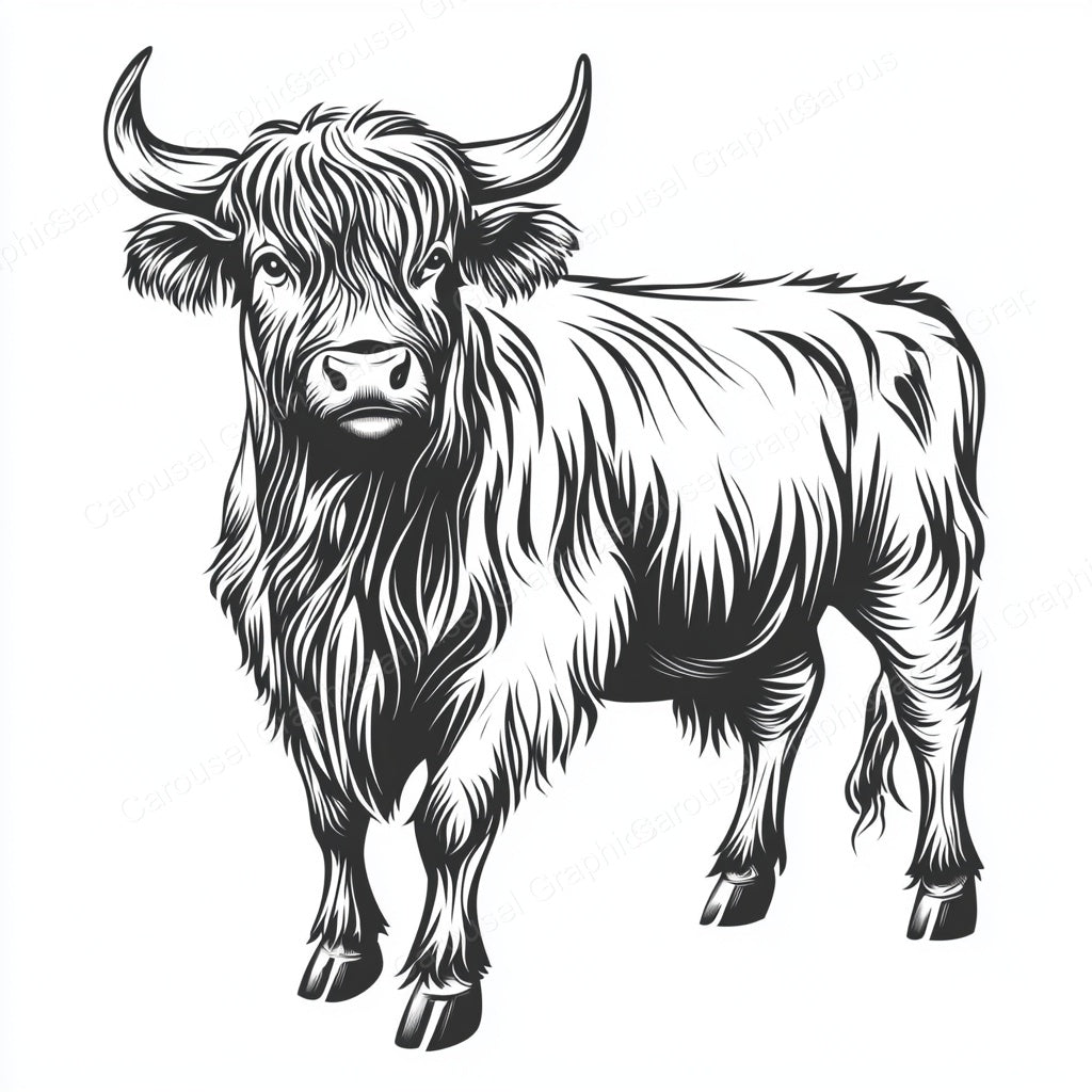 Highland Cow Vector Graphic preview