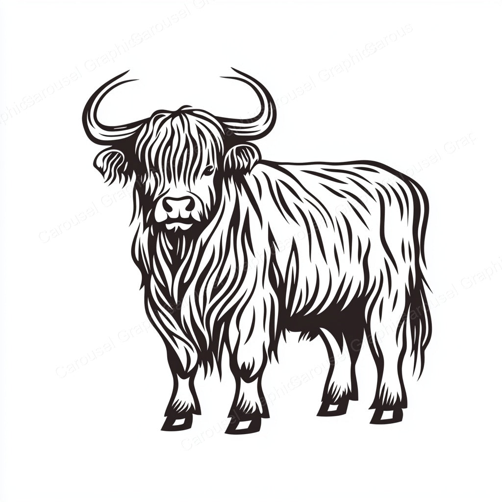 Highland Cow Vector Graphic preview