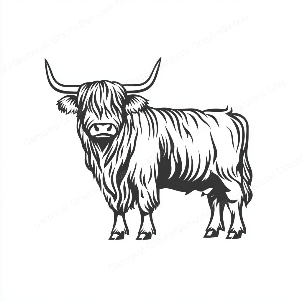 Highland Cow Vector Graphic preview