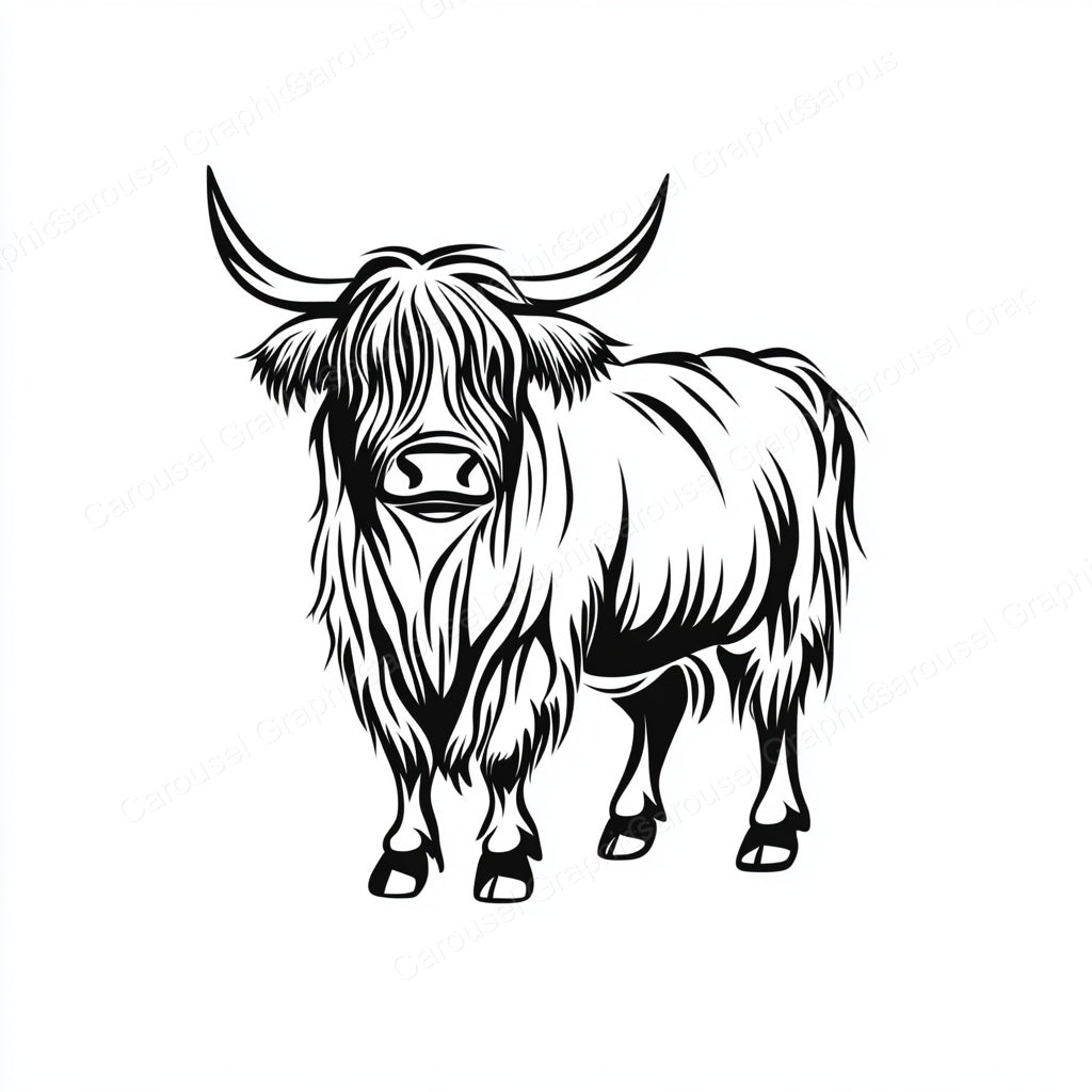 Highland Cow Vector Graphic preview