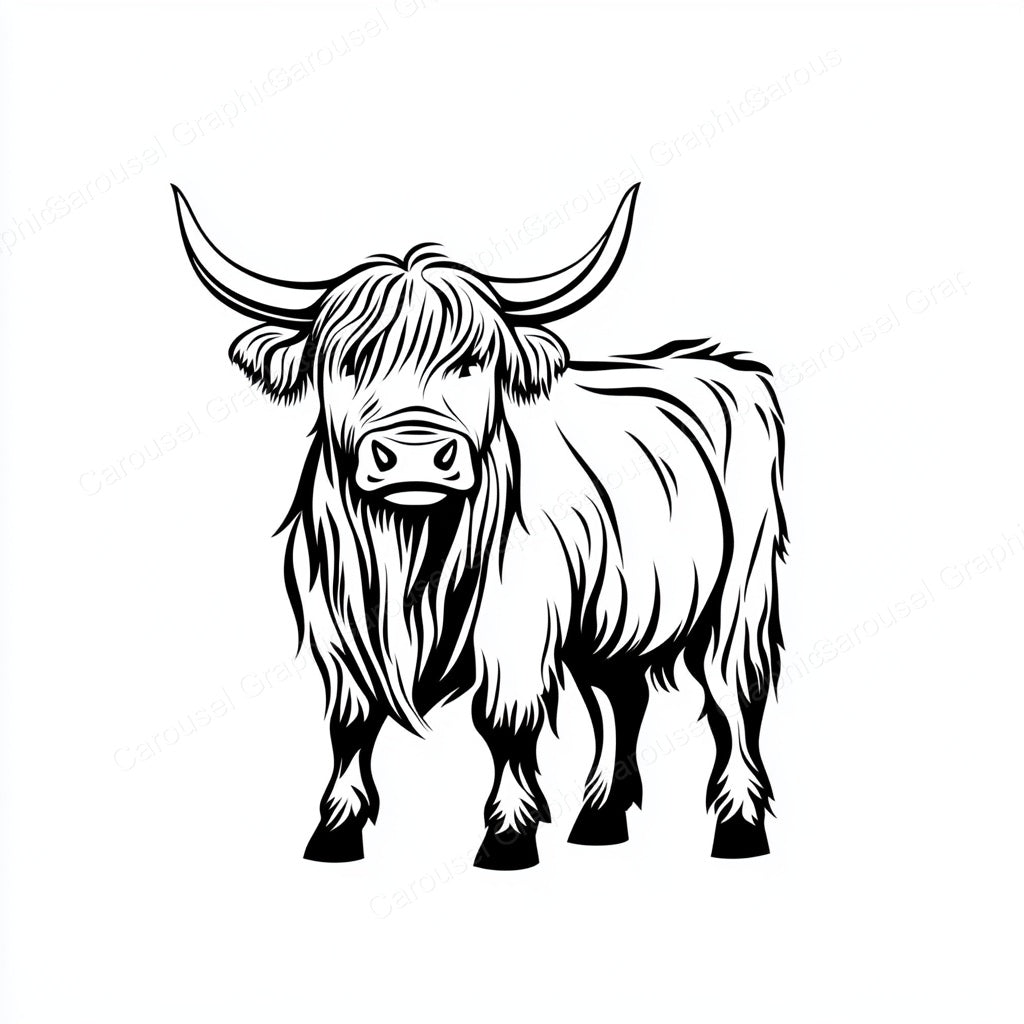 Highland Cow Vector Graphic preview