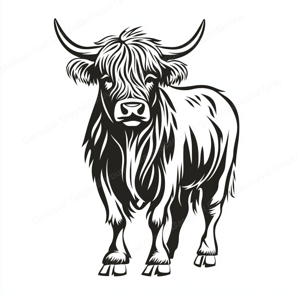 Highland Cow Vector Graphic preview
