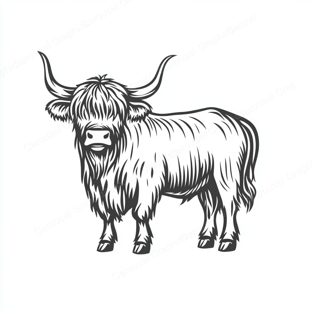 Highland Cow Vector Graphic preview