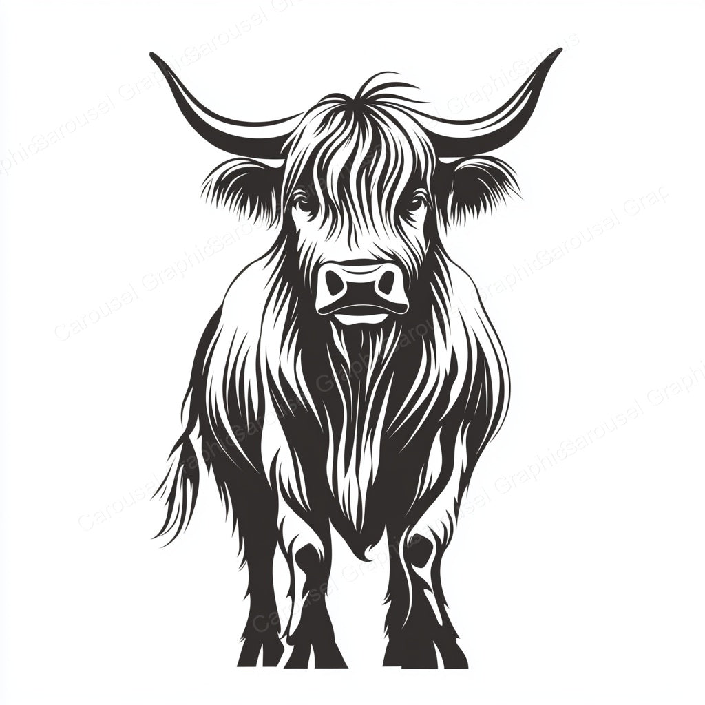 Highland Cow Vector Graphic preview