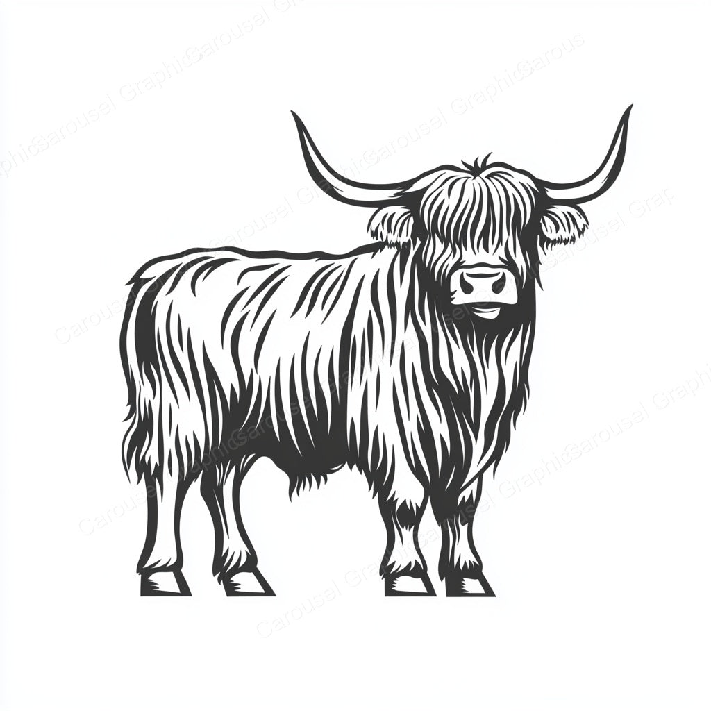 Highland Cow Vector Graphic preview