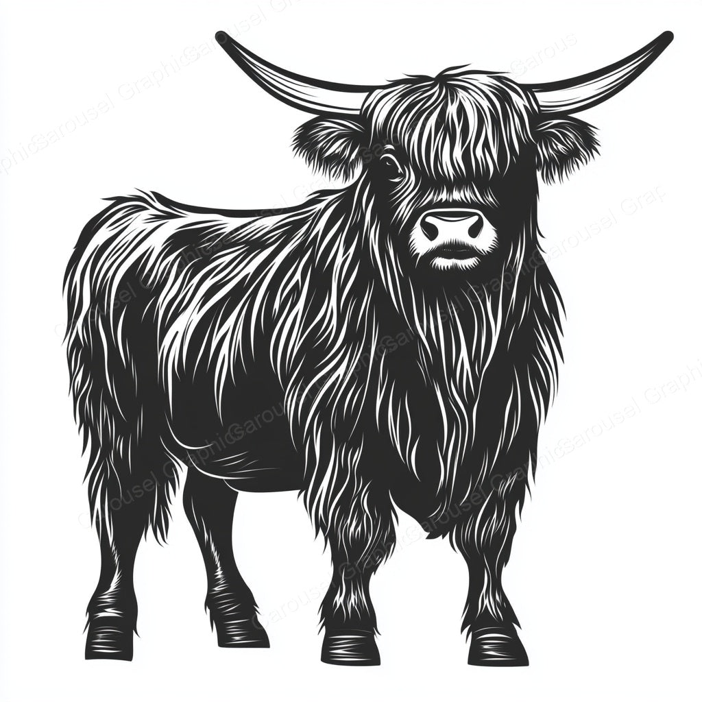 Highland Cow Vector Graphic preview