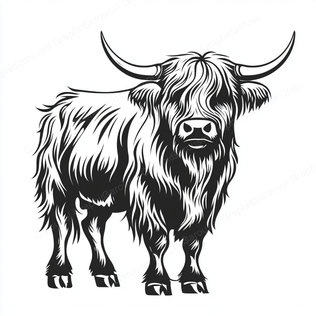 Highland Cow Vector Graphic preview