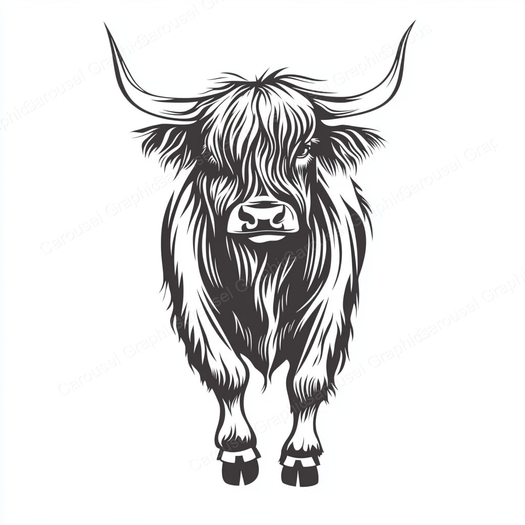 Highland Cow Vector Graphic preview
