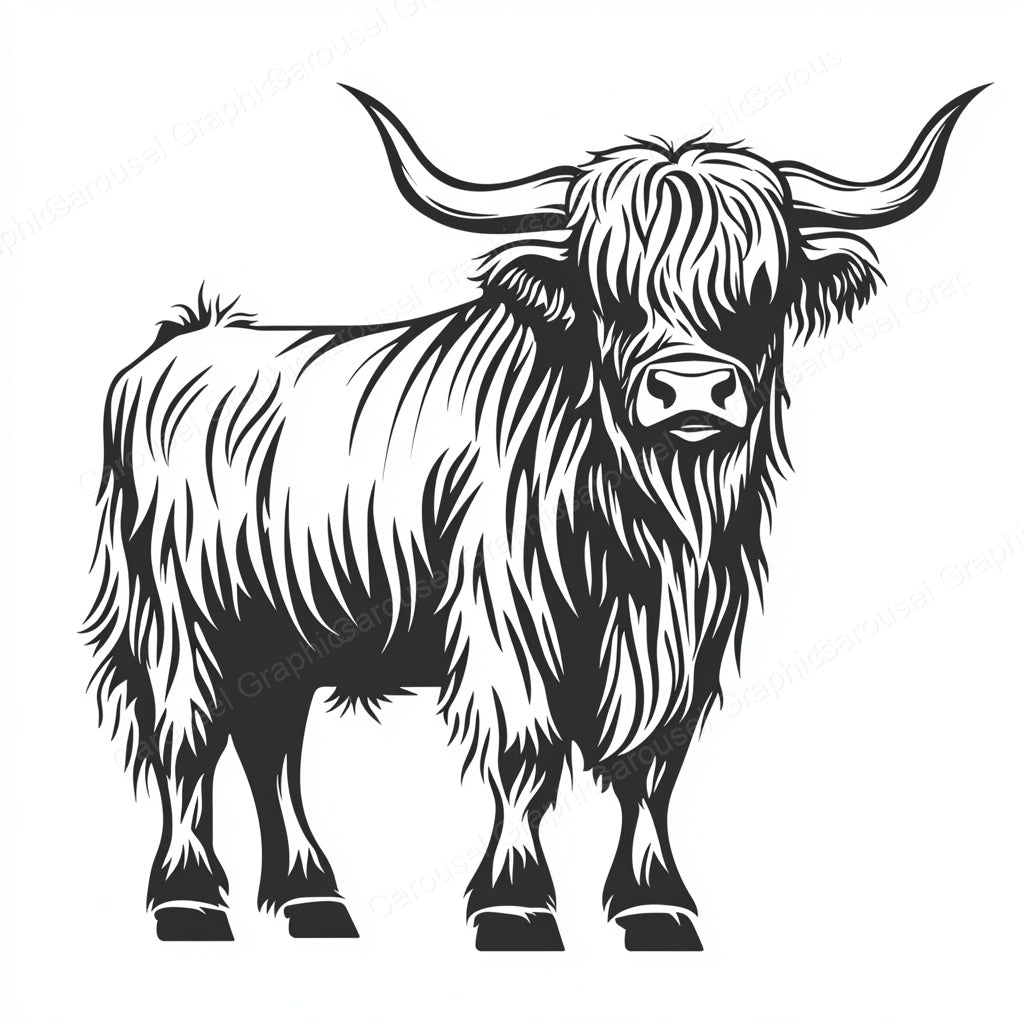 Highland Cow Vector Graphic preview