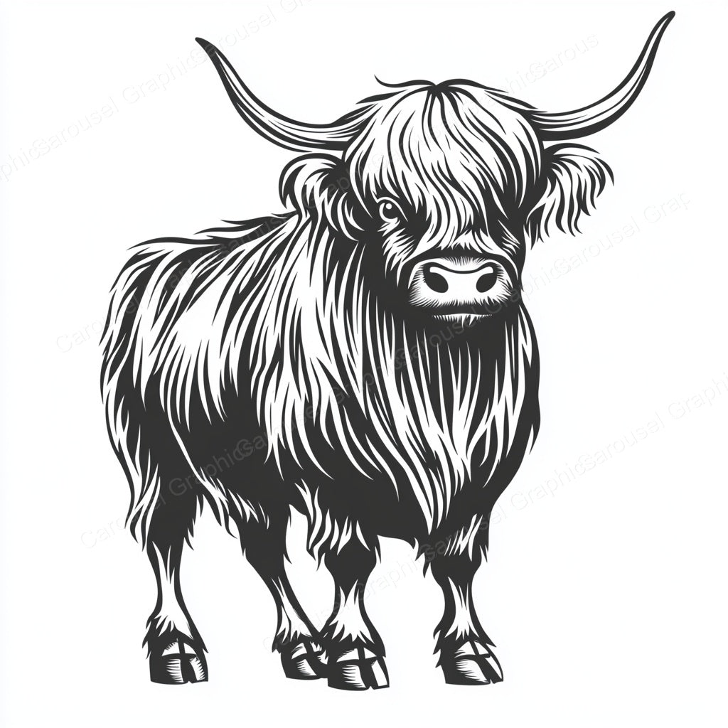 Highland Cow Vector Graphic preview