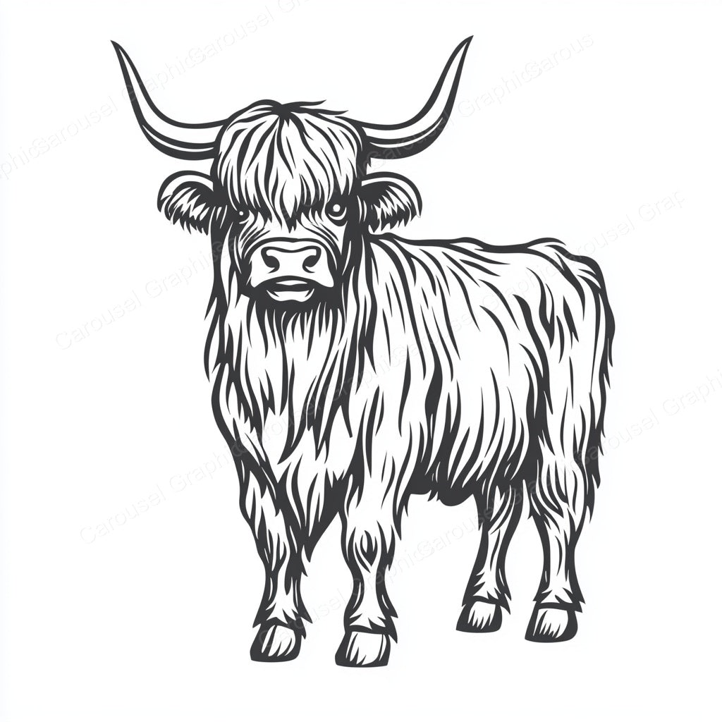Highland Cow Vector Graphic preview