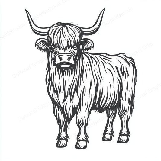 Highland Cow Vector Graphic preview