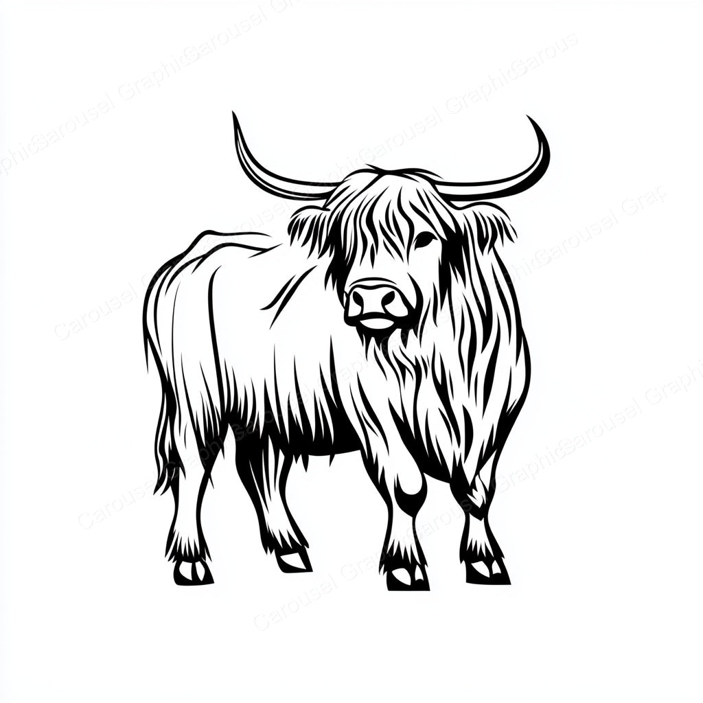 Highland Cow Vector Graphic preview
