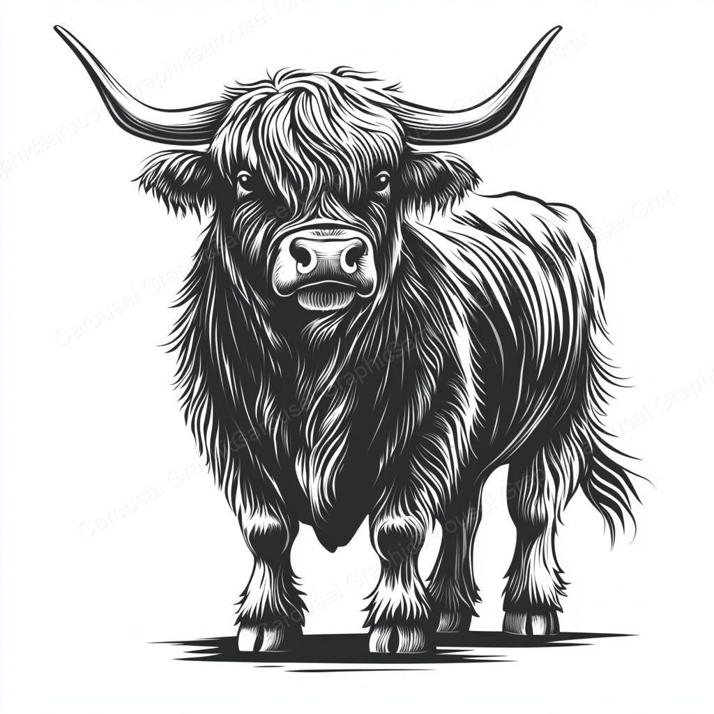 Highland Cow Vector Graphic preview