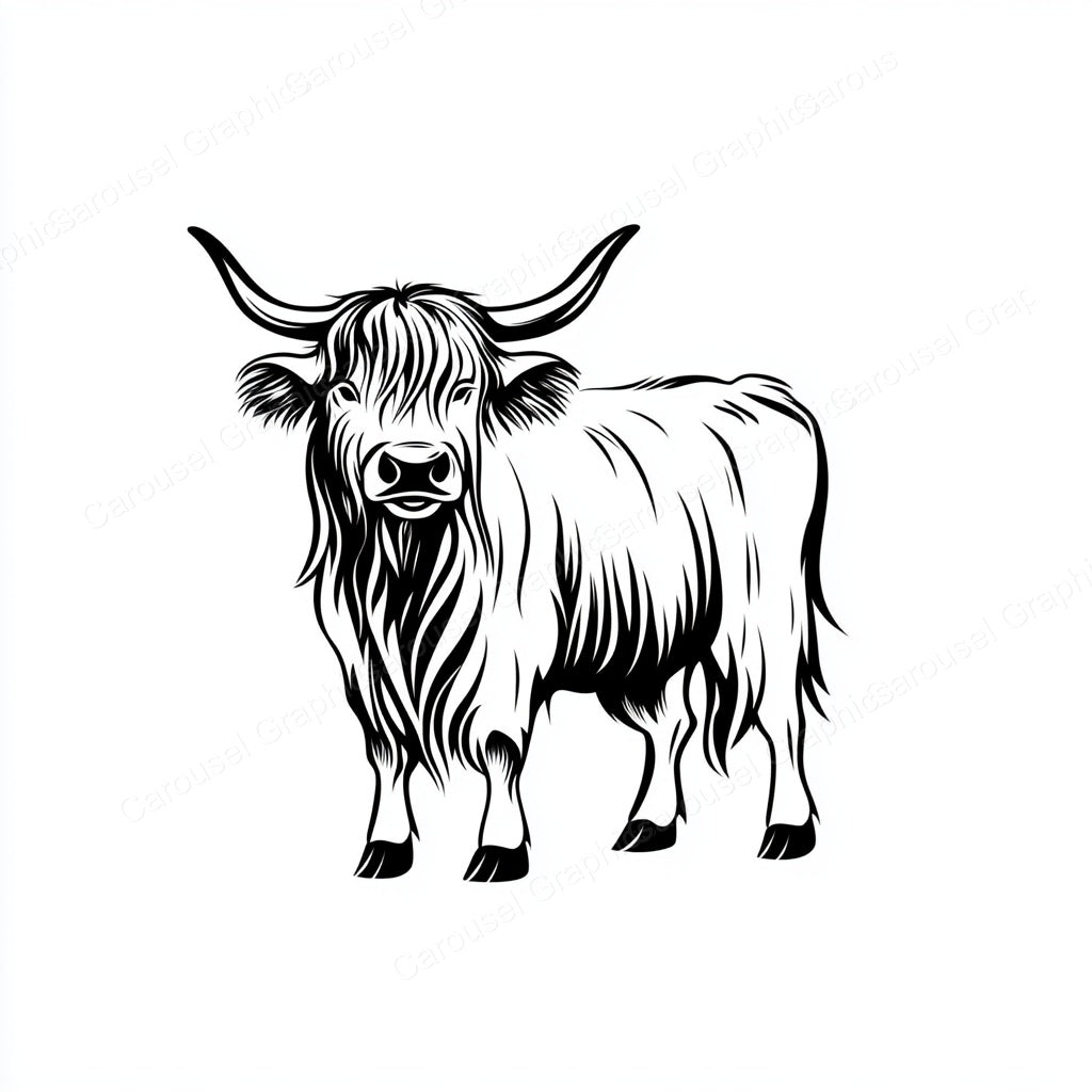 Highland Cow Vector Graphic preview